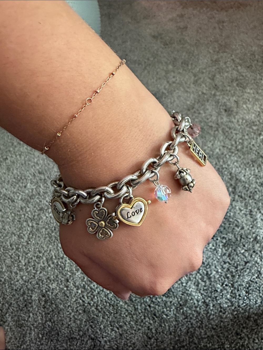 Brighton Breast Cancer Charm Bracelet